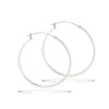 Sterling Silver 2mm Clasp Round Hoop Earrings (Available in 3 sizes)