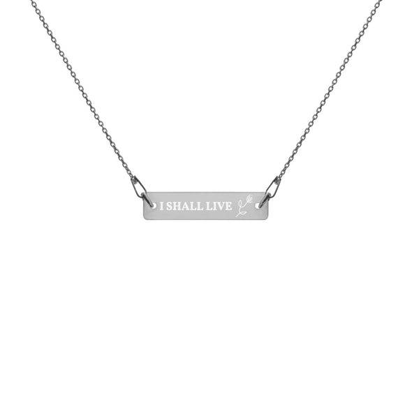 I Shall Live Sterling Silver Bar Chain Necklace