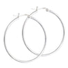 Sterling Silver 2mm Clasp Round Hoop Earrings (Available in 3 sizes)