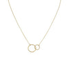 14K gold small double circle necklace