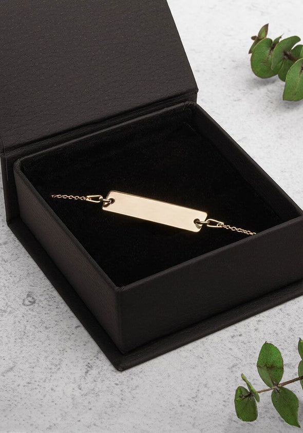 CUSTOMIZABLE Sterling Silver/24K Gold bar bracelet