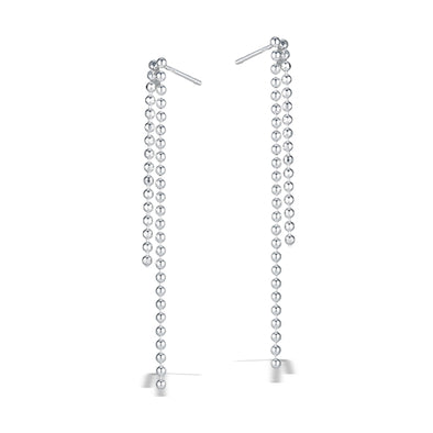 Sterling Silver Double Dangle 2mm Ball Earring