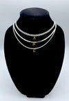Pave curve, herringbone and wheat Italian sterling silver necklaces