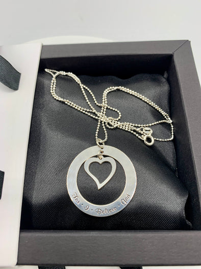 For I Believe God sterling silver pendant necklace