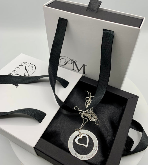 For I Believe God sterling silver pendant necklace