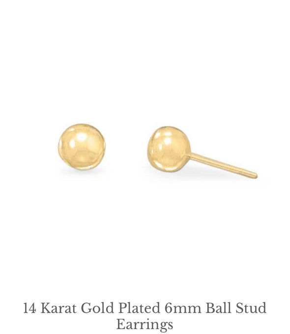 Gold filled and gold plated stud earrings (19 variations, suitable for children)