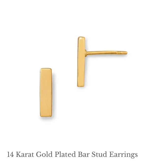 Gold filled and gold plated stud earrings (19 variations, suitable for children)