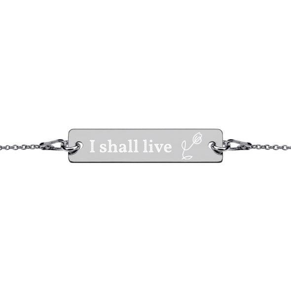 I Shall Live Sterling Silver bar chain bracelet