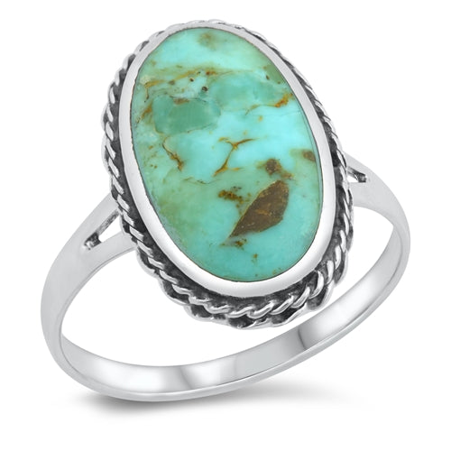 Sterling Silver with genuine turquoise stone