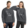 Run Toward Goliath Unisex Sweatshirt in black and dark heather grey