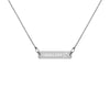 I Shall Live Sterling Silver Bar Chain Necklace