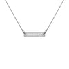 I Shall Live Sterling Silver Bar Chain Necklace