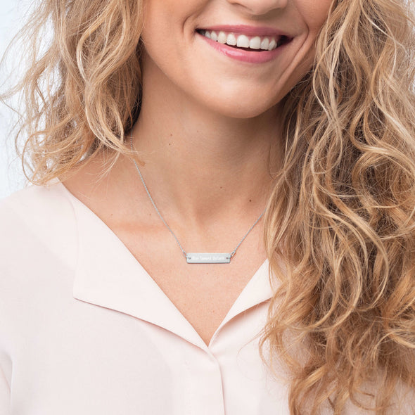 Run Toward Goliath Sterling Silver/24K Gold/18K Rose Gold Bar Chain Necklace