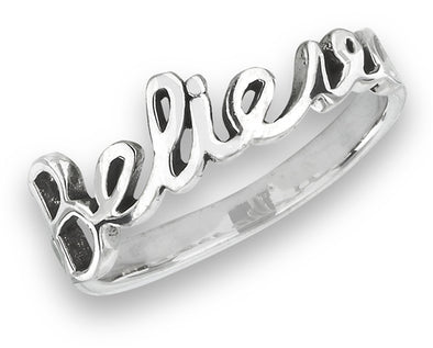 Sterling Silver Believe Ring