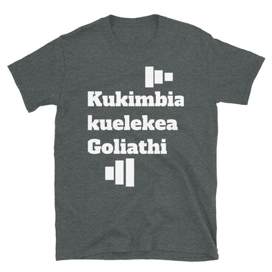 Run Toward Goliath tee (Swahili)