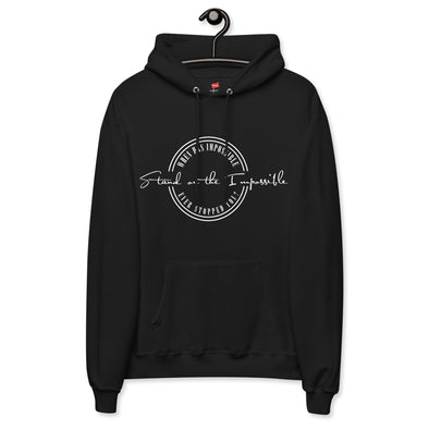 Stand on the Impossible Unisex fleece hoodie in black and Kelly green